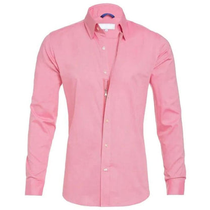 Smooth Zip Up Men's Dress Shirt