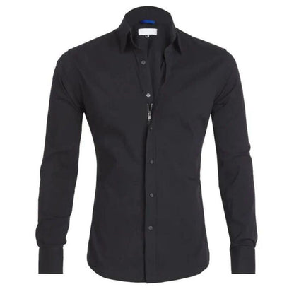 Smooth Zip Up Men's Dress Shirt