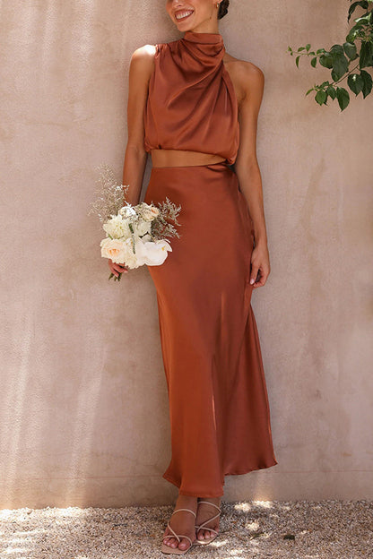 Chic Halter Neck Swimsuit Set