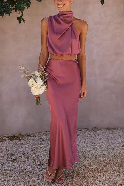 Chic Halter Neck Swimsuit Set