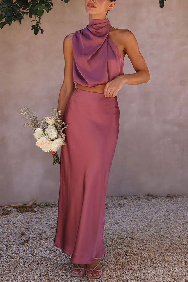 Chic Halter Neck Swimsuit Set