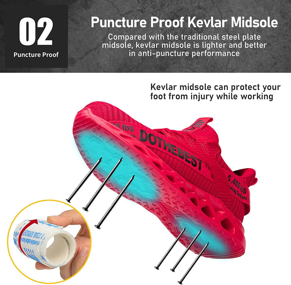 Lightweight Ventilated Safety Work Shoes