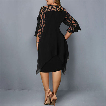 Curvy Women's Floral Knee Length Dress