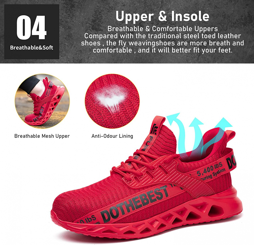 Lightweight Ventilated Safety Work Shoes