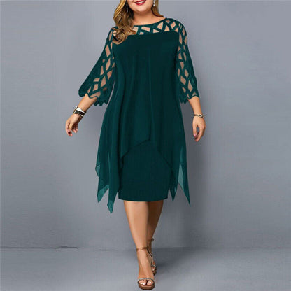 Curvy Women's Floral Knee Length Dress