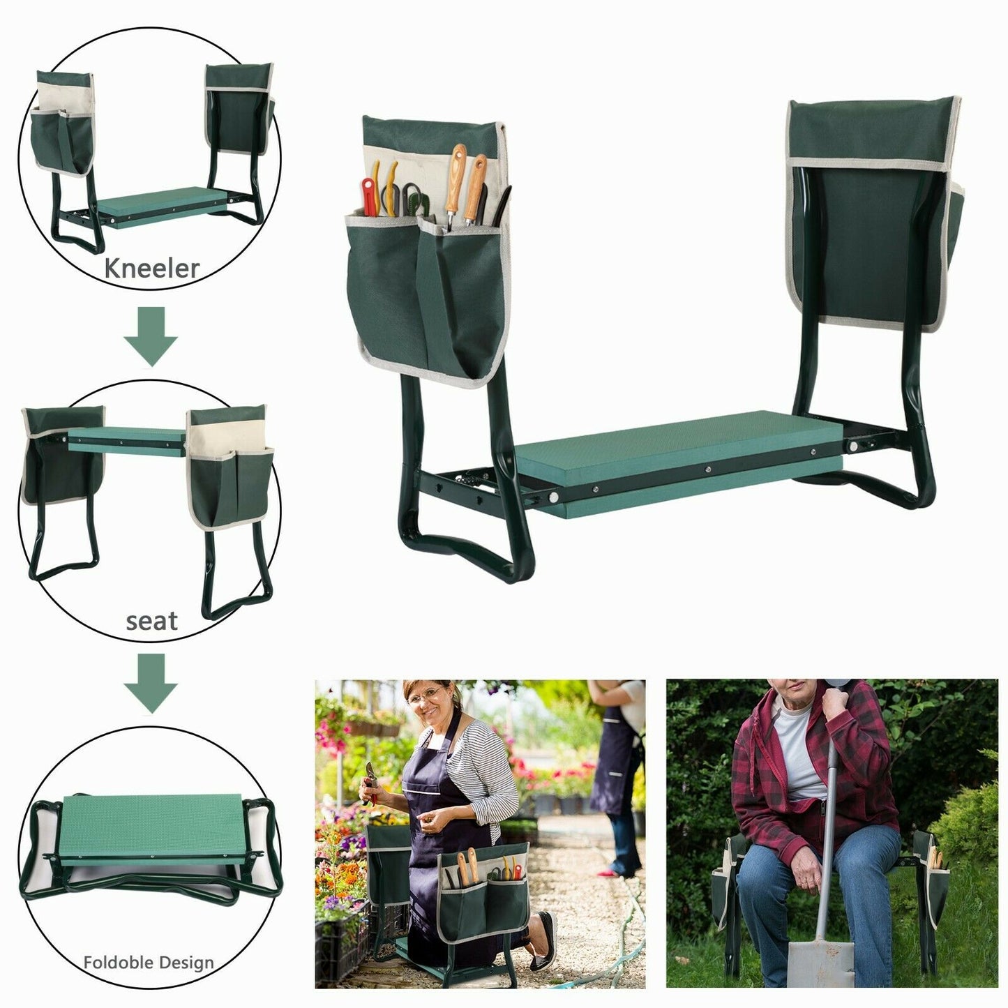 Comfortable Garden Kneeler Seat with Handles