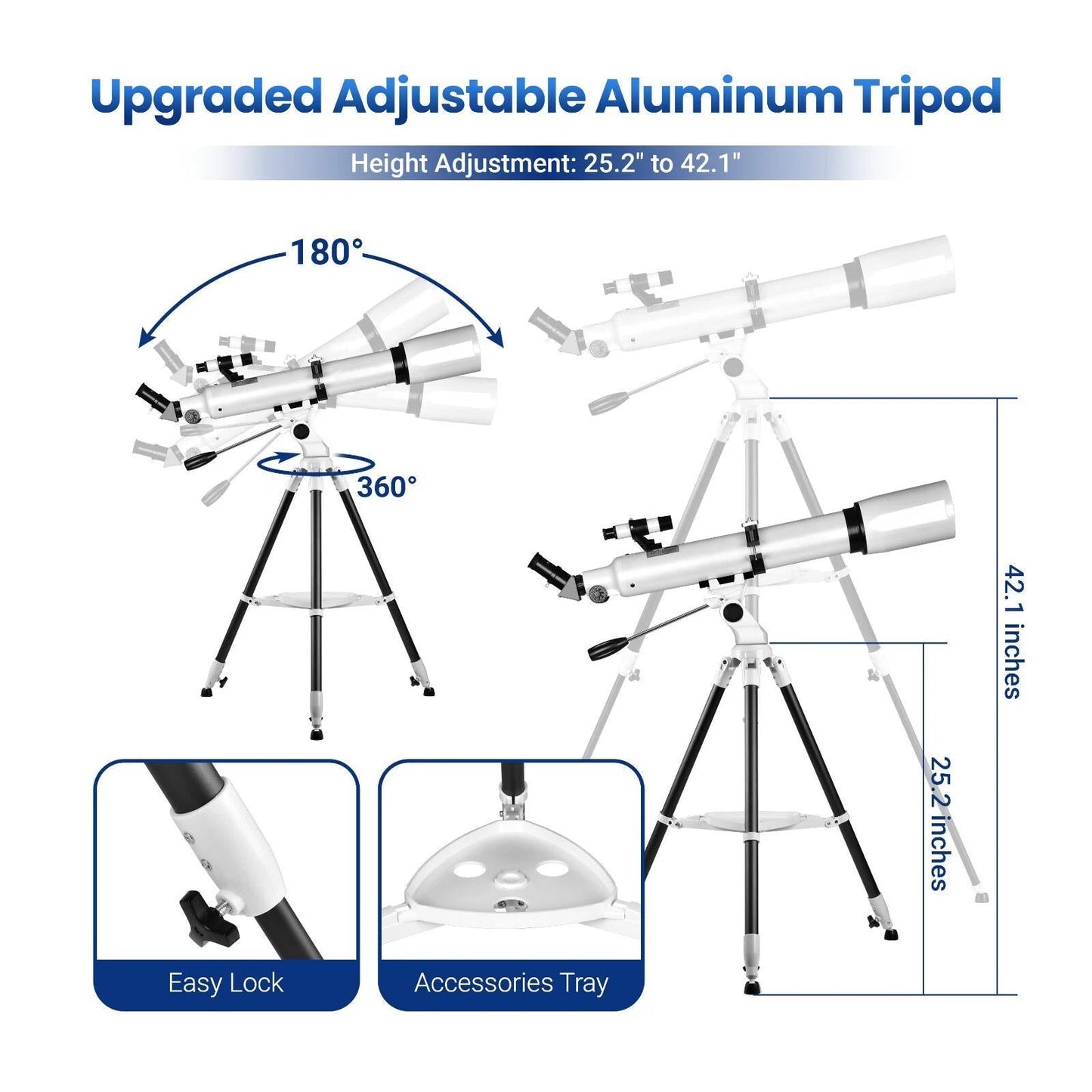 Easy Use 210X Beginner Telescope with Phone Adapter