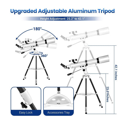 Easy Use 210X Beginner Telescope with Phone Adapter