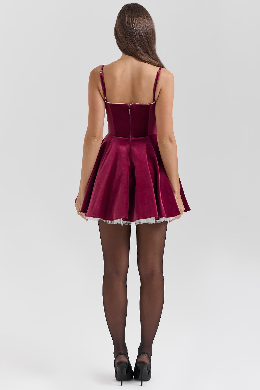 Luxurious Red Flowy Velvet Dress
