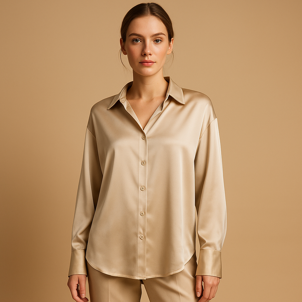 Elegant Womens Blouse with Classic Collar - Luxivelle