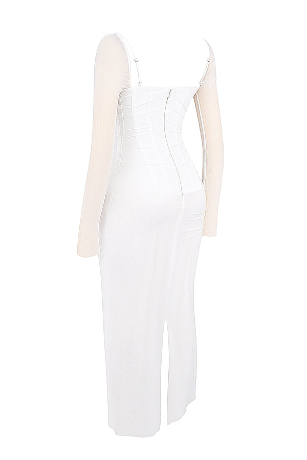 Evangeline | Deep maxi dress with long sleeves