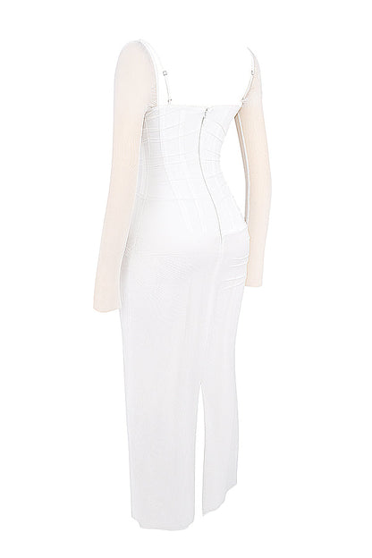 Evangeline | Deep maxi dress with long sleeves