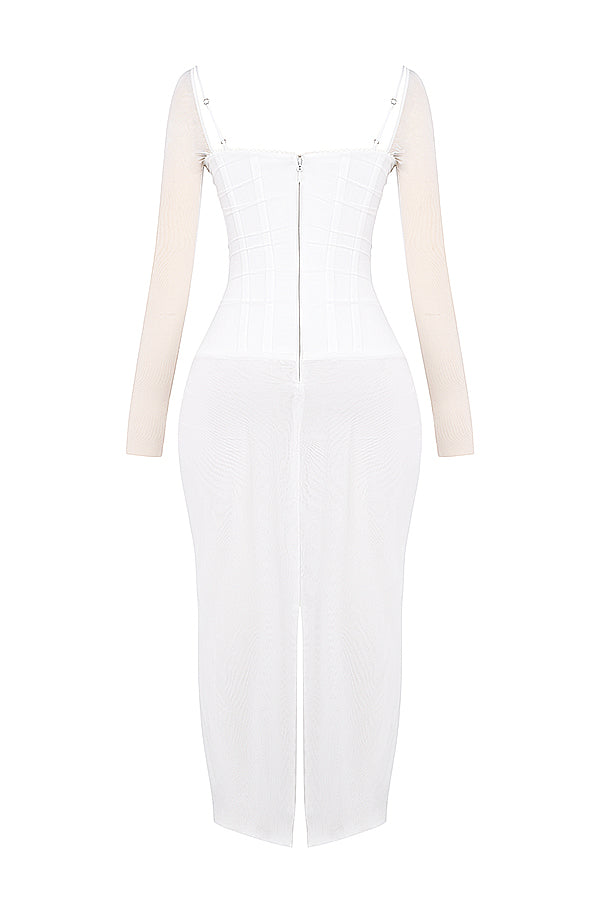Evangeline | Deep maxi dress with long sleeves