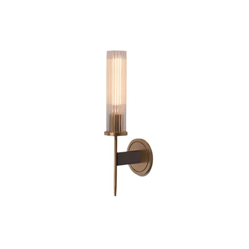 Contemporary Glass Wall Light with Metal Accents