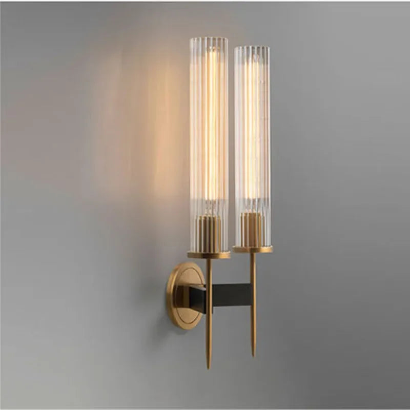 Contemporary Glass Wall Light with Metal Accents - Luxivelle