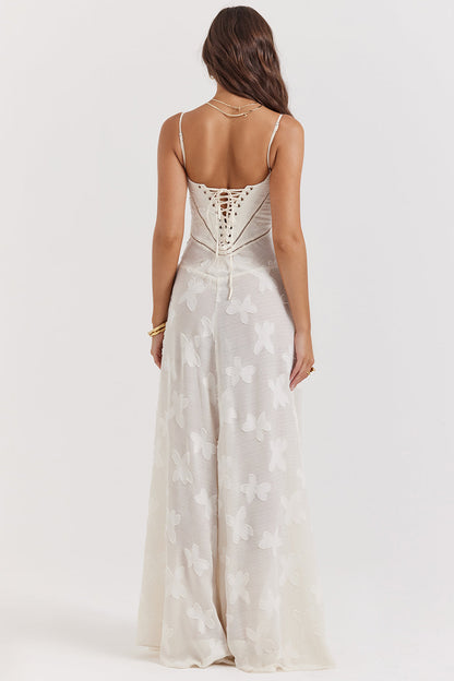 Sophia | Maxi Dress with Floral Lace Back