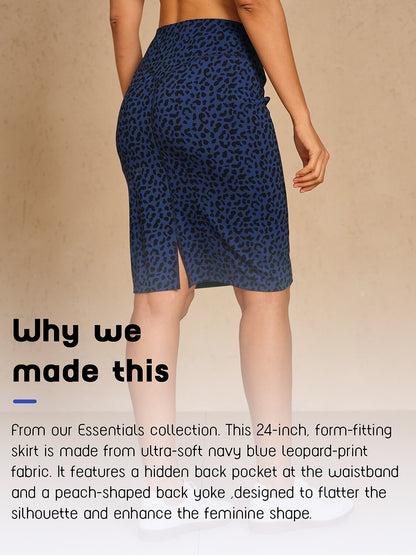 Comfortable 24 Inch Elastic Leopard Mini Skirt