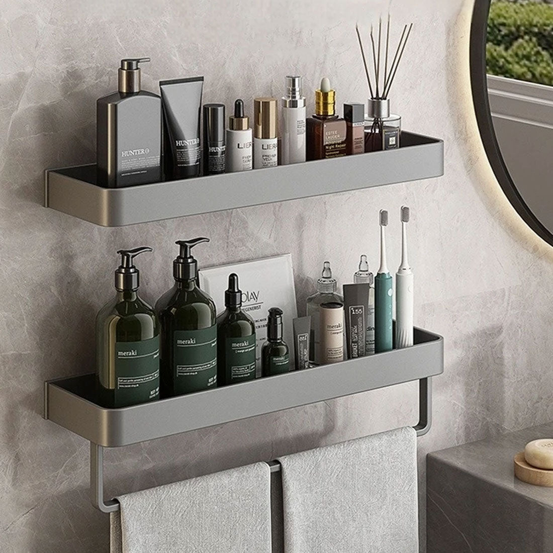Contemporary White Bathroom Shelf
