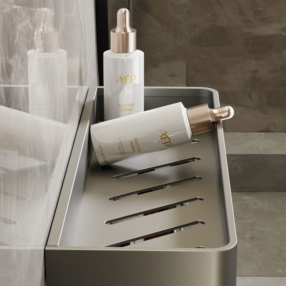 Contemporary White Bathroom Shelf