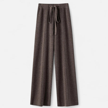Comfortable Wool Flared Leg Knit Pants