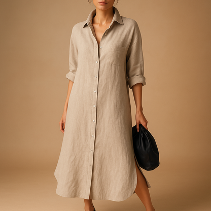 Casual Women's Hemp Dress Shirt - Luxivelle
