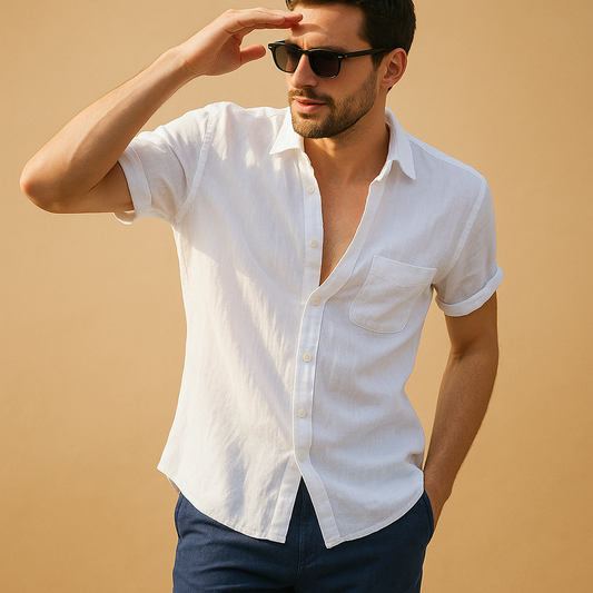 Casual Mens Short Sleeve Holiday Shirt - Luxivelle