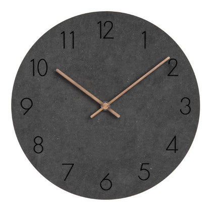 "Silent Scandinavian wall clock with minimalist design, natural wood finish, enhancing elegant home décor"