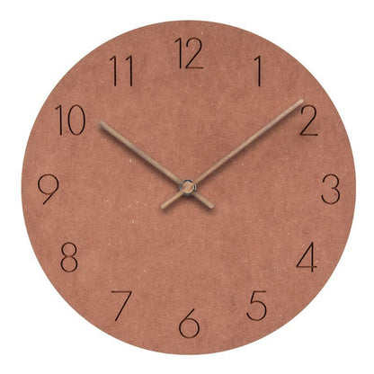 "Silent Scandinavian wall clock with minimalist design, natural wood finish, enhancing elegant home décor"