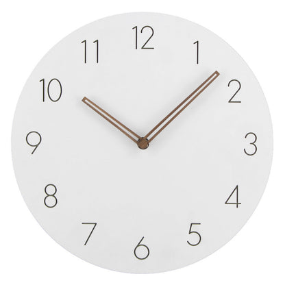 "Silent Scandinavian wall clock with minimalist design, natural wood finish, enhancing elegant home décor"