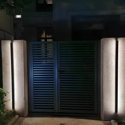 Silver LED Contemporary Outdoor Wall Light - Luxivelle