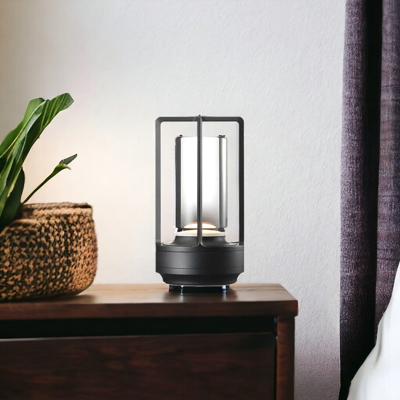 Wireless Brushed Steel Modern Desk Lamp with Dimmer - Luxivelle