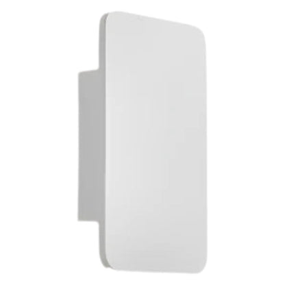 "Sleek indoor LED wall lamp with a modern rectangular design, featuring smooth finishes and warm illumination for elegant dec