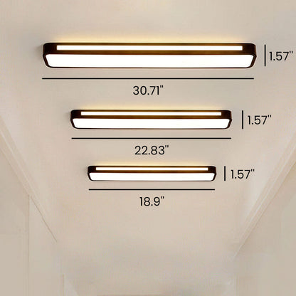 "Sleek minimalist linear LED ceiling light with iron and acrylic design, perfect for modern homes, available in three sizes."