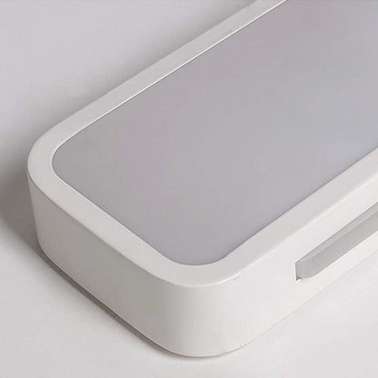 "Sleek minimalist linear LED ceiling light with iron and acrylic design, perfect for modern homes, available in three sizes."