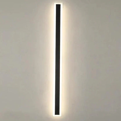 Sleek modern outdoor LED wall light with black frame and white acrylic, ideal for stylish patio illumination. Dimmable featur