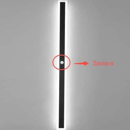 Sleek modern outdoor LED wall light with black frame and white acrylic, ideal for stylish patio illumination. Dimmable featur