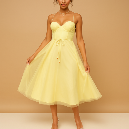 Elegant chiffon maxi dress for women with sleeveless design and tulle overlay, perfect for weddings, formal parties, and special events.
