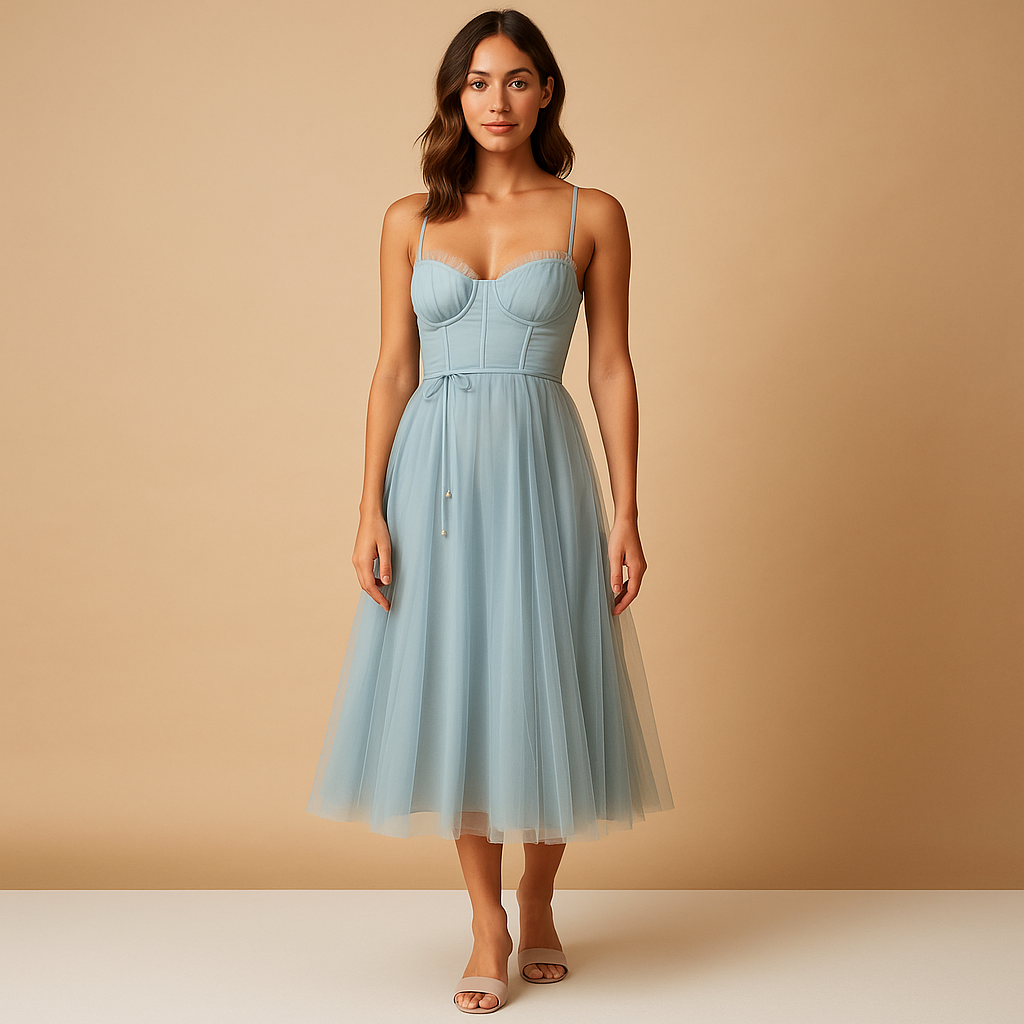 Elegant chiffon maxi dress for women with sleeveless design and tulle overlay, perfect for weddings, formal parties, and special events.