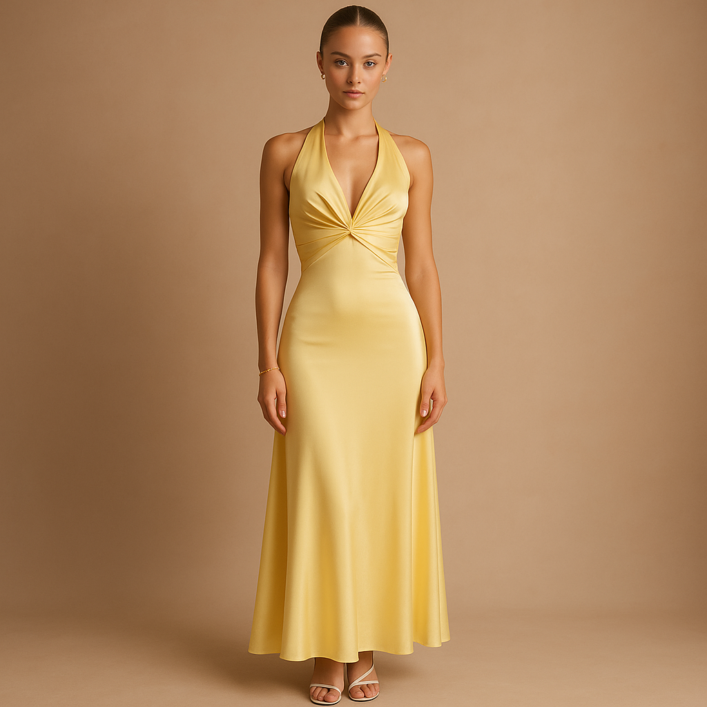 Luxurious Strapless Satin Gown for Women - Luxivelle