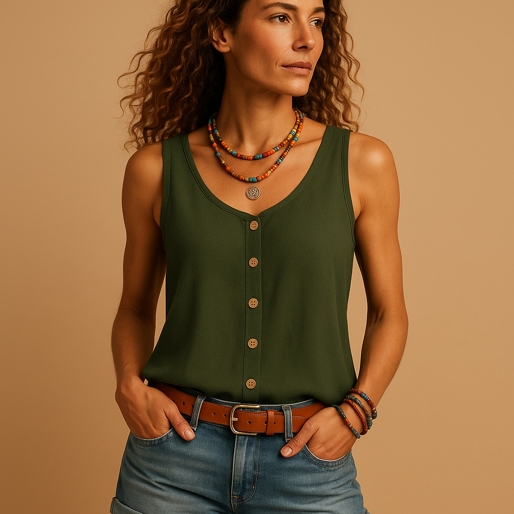 Women's Breathable Tank V-Neck Pocket Top - Luxivelle