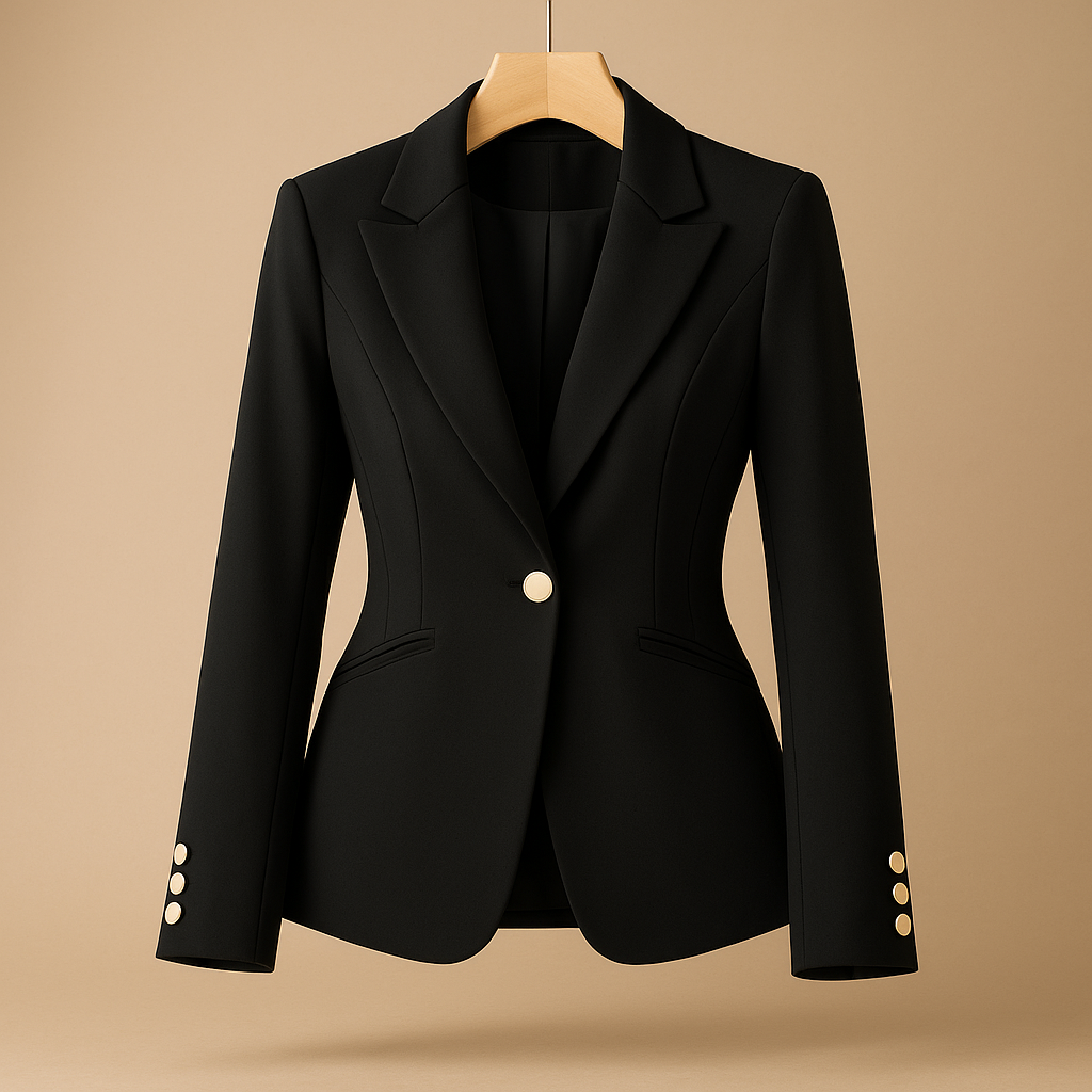Women’s slim fit blazer with lapel collar and lightweight design, ideal for casual or seasonal outfits all year round.