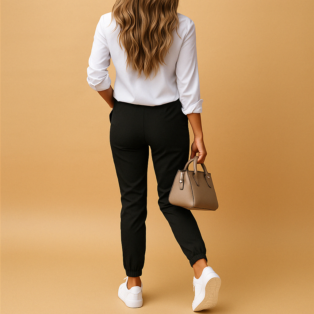 Women’s slim fit chino pants with a soft stretch fabric, perfect for work, business casual, or everyday wear.