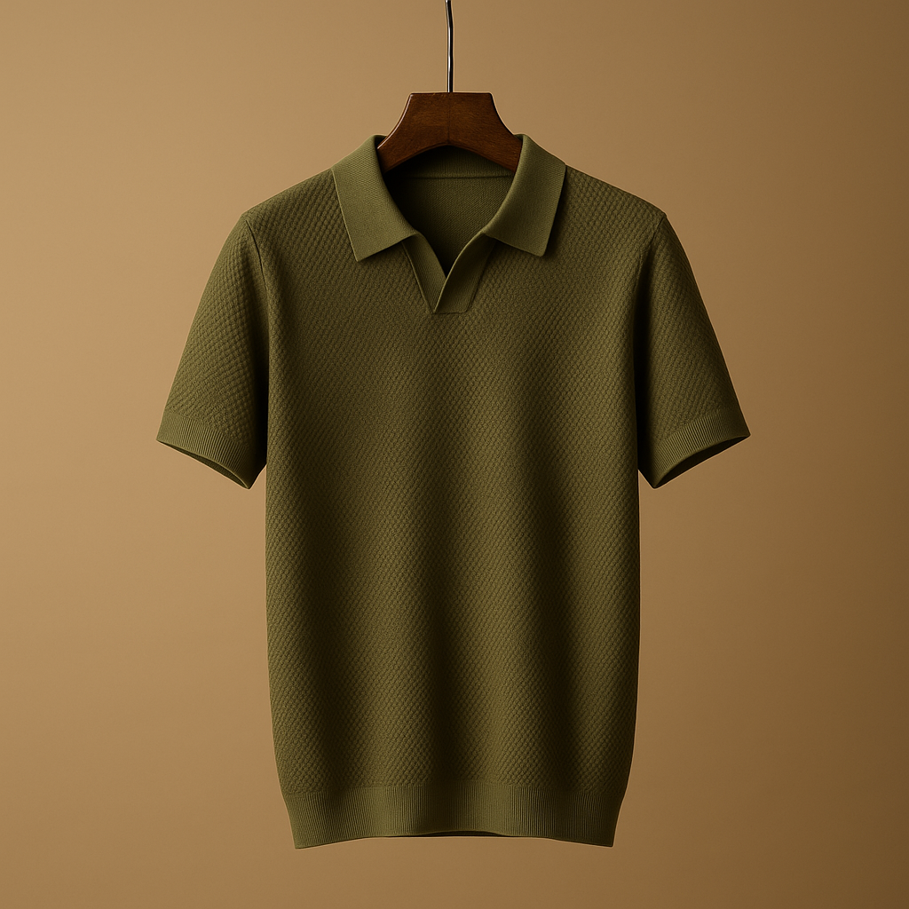 Men's Classic Fit Casual Polo Shirt with Button Down Collar - Luxivelle