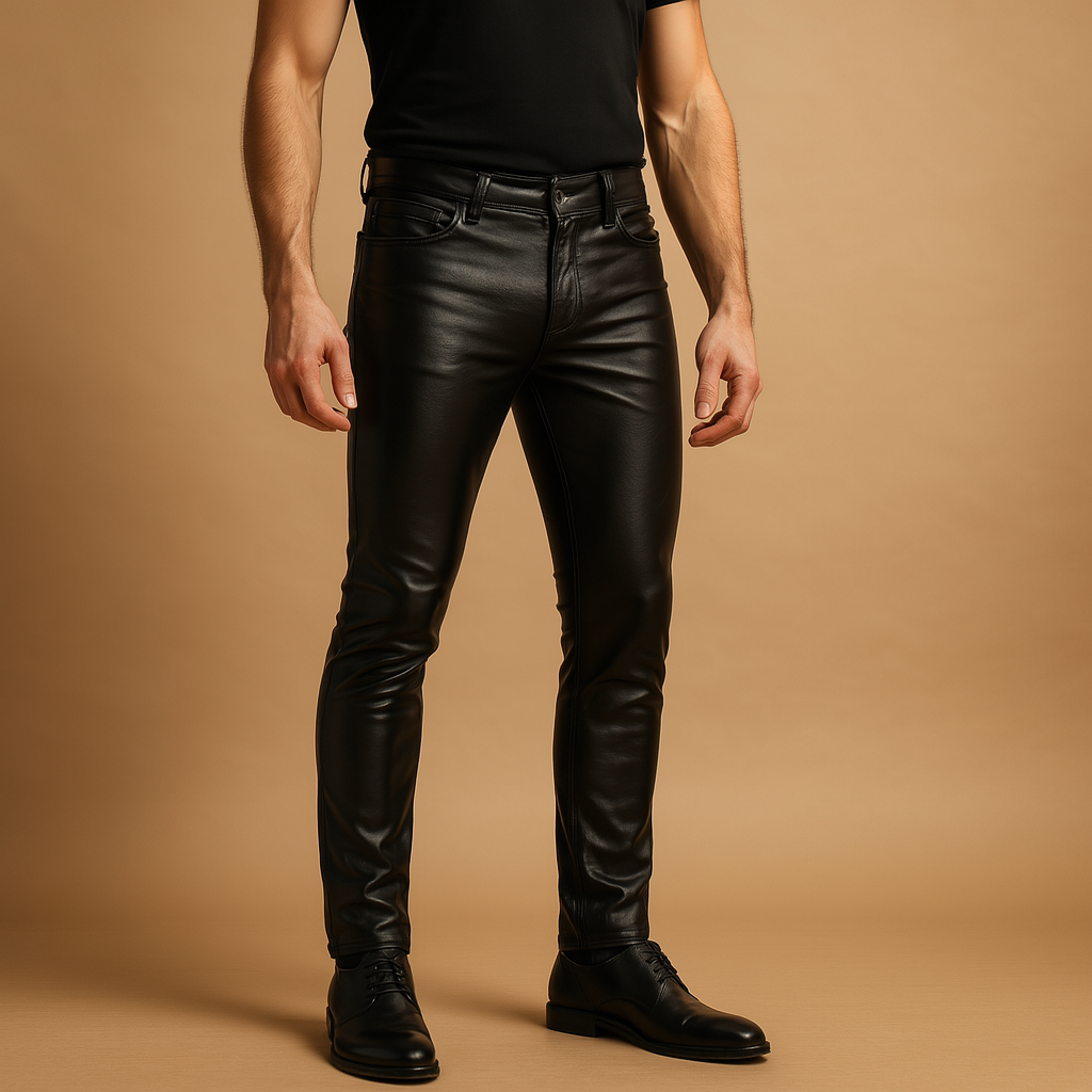 Fashionable Faux Leather Slim Fit Women's Pants - Luxivelle