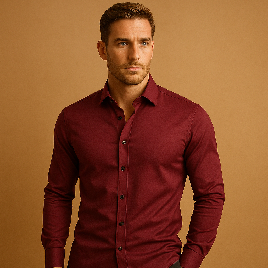 Fitted Mens Stretch Dress Shirt - Luxivelle