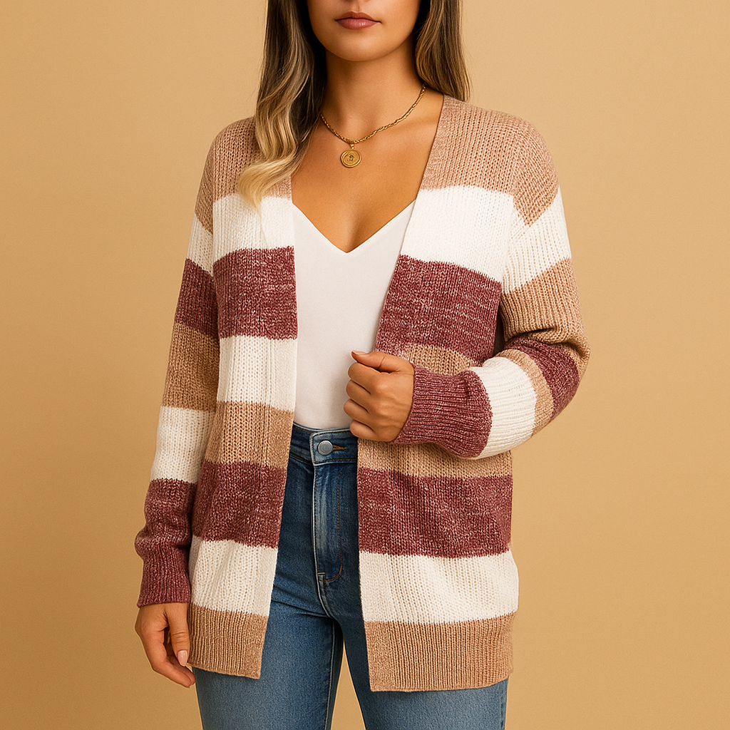 Slim plaid cardigan for women with lantern sleeves, perfect for layering with casual outfits or stylish fall looks
