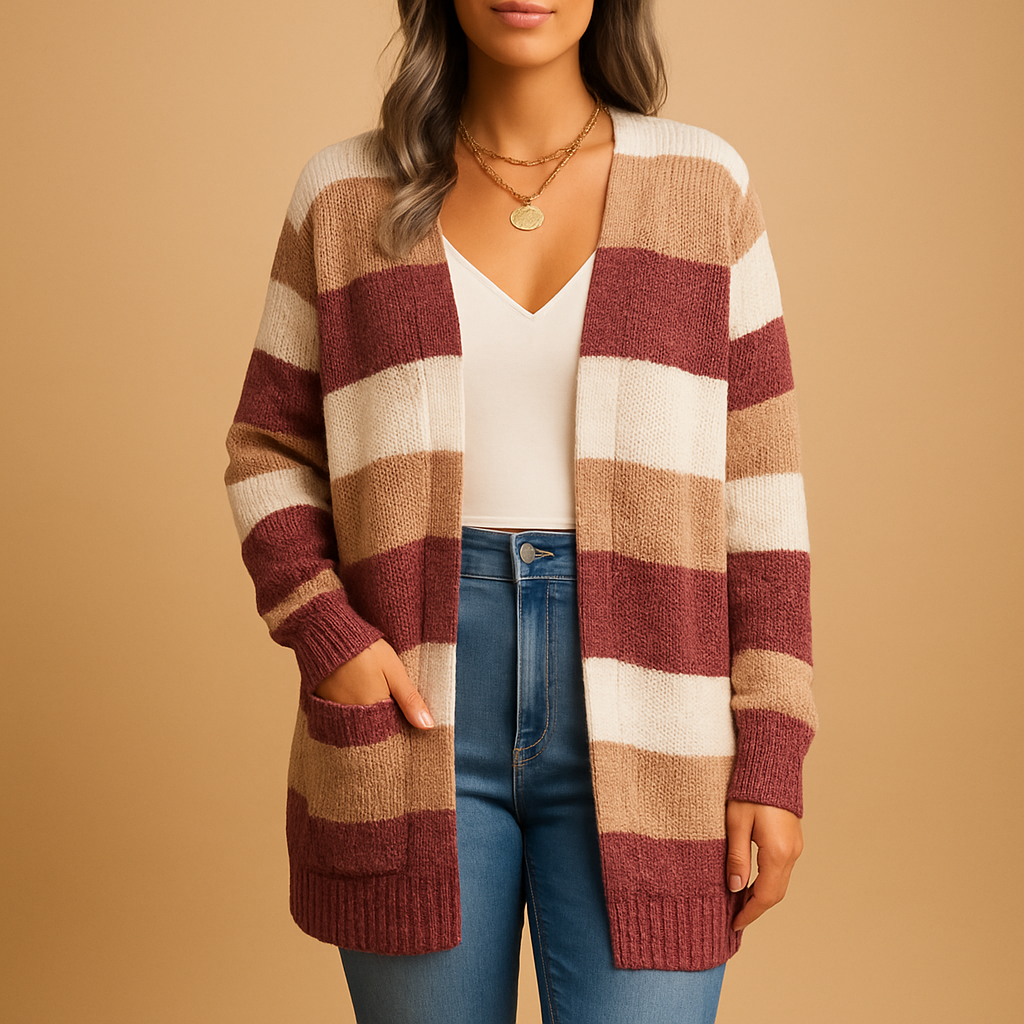 Slim plaid cardigan for women with lantern sleeves, perfect for layering with casual outfits or stylish fall looks