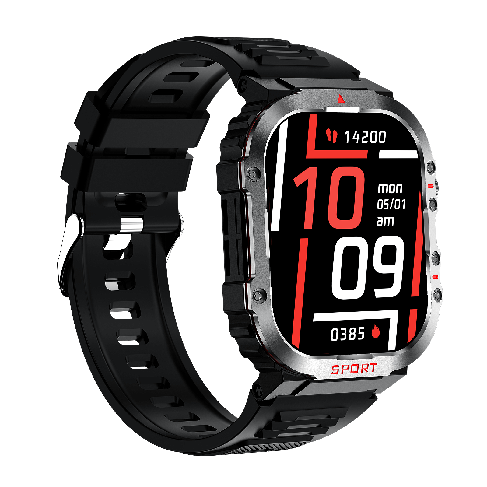 "Smart glucose watch tracks health metrics with sleek design and HD display, ideal for fitness and wellness enthusiasts."