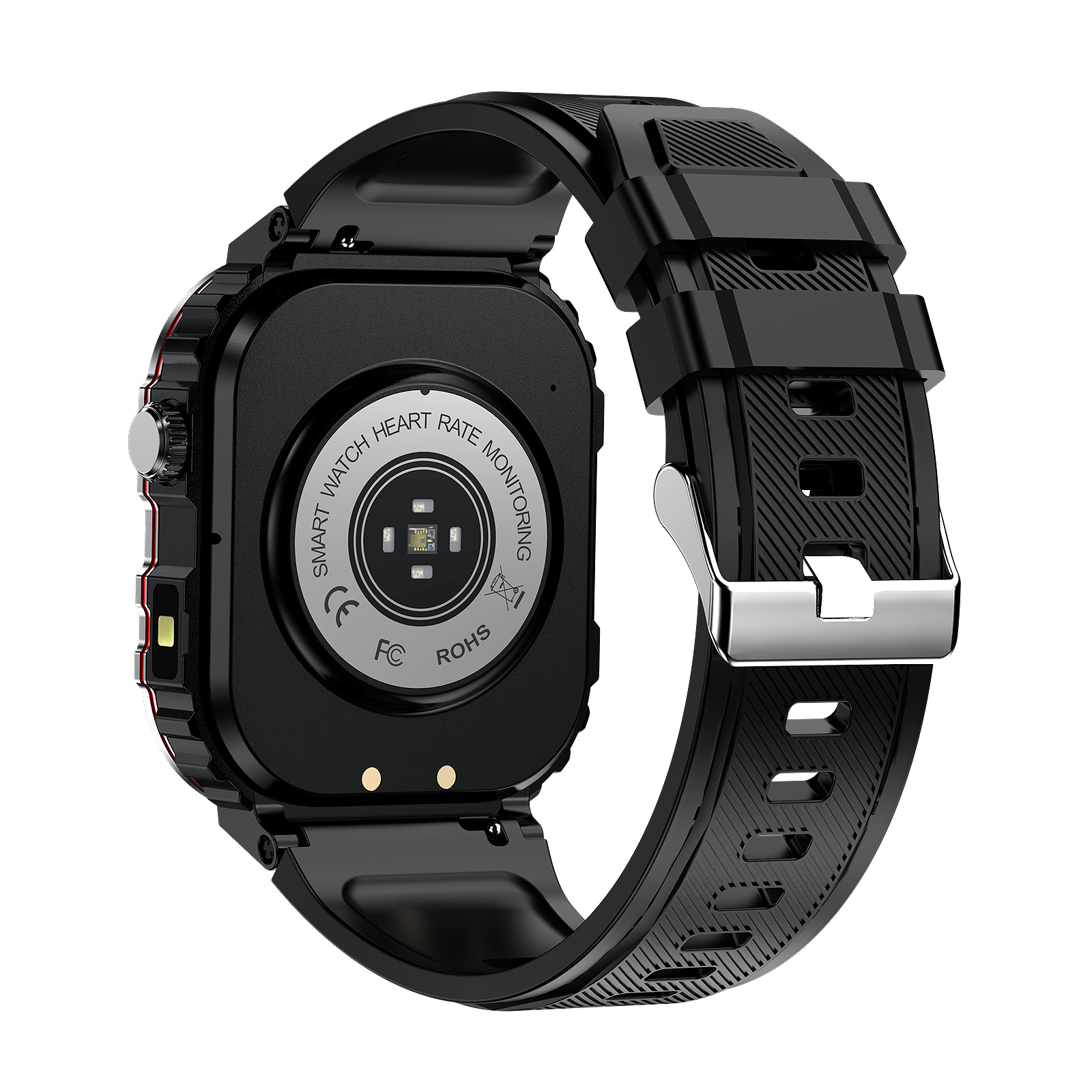 "Smart glucose watch tracks health metrics with sleek design and HD display, ideal for fitness and wellness enthusiasts."