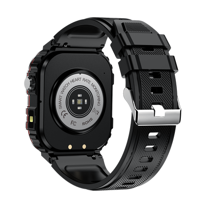 "Smart glucose watch tracks health metrics with sleek design and HD display, ideal for fitness and wellness enthusiasts."